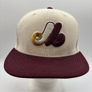 Montreal Expos MLB New Era 59Fifty Cord Pac 1982 ASG Side Patch 7 1/4 Fitted Hat